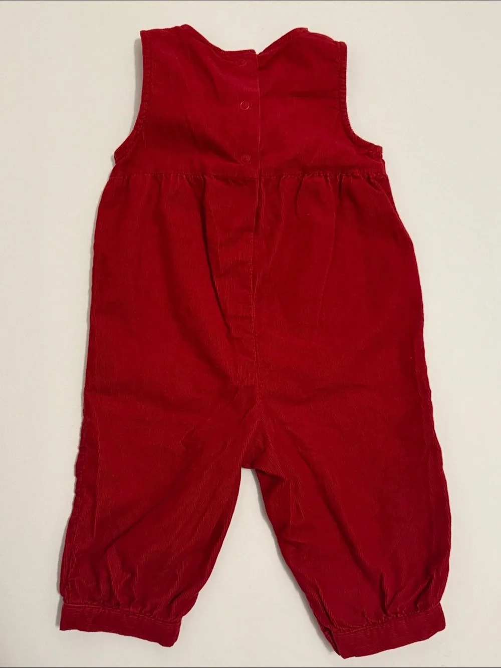 Gymboree Red Corduroy Overalls with Gingerbread Girl Pocket Pal - 6-12 months